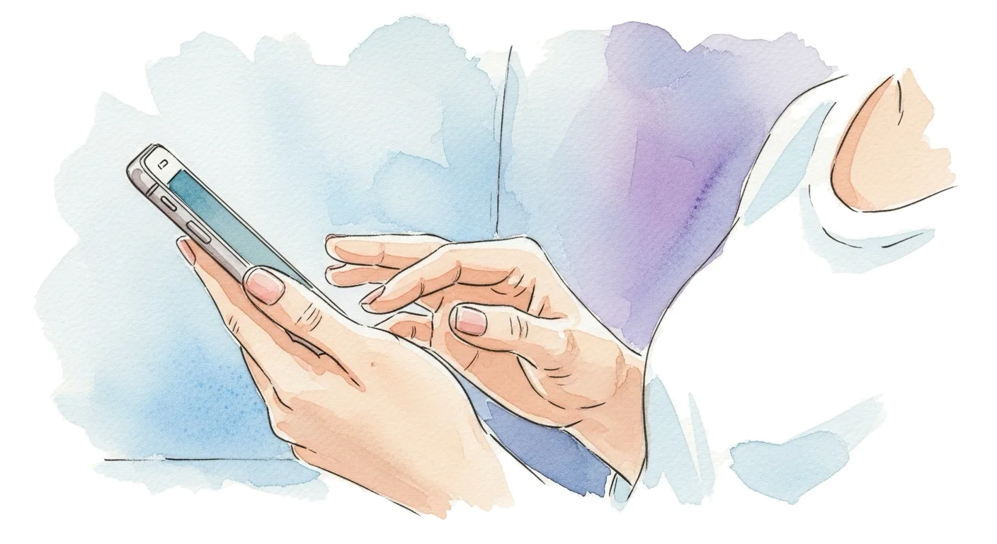 Patient completing medical history chat on mobile phone