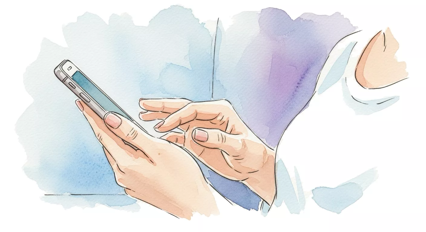 Patient completing AI-guided medical history interview on phone